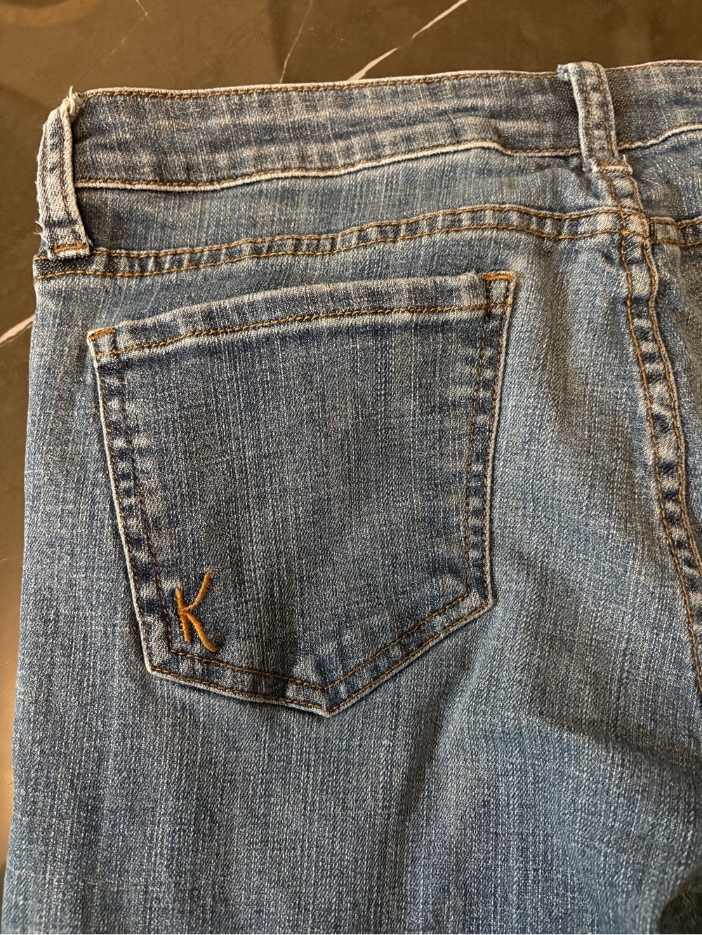 Kut from the Kloth Cameron Straight Leg Crop Jeans Blue Wash, Cuffed Women’s 6 - Picture 14 of 15